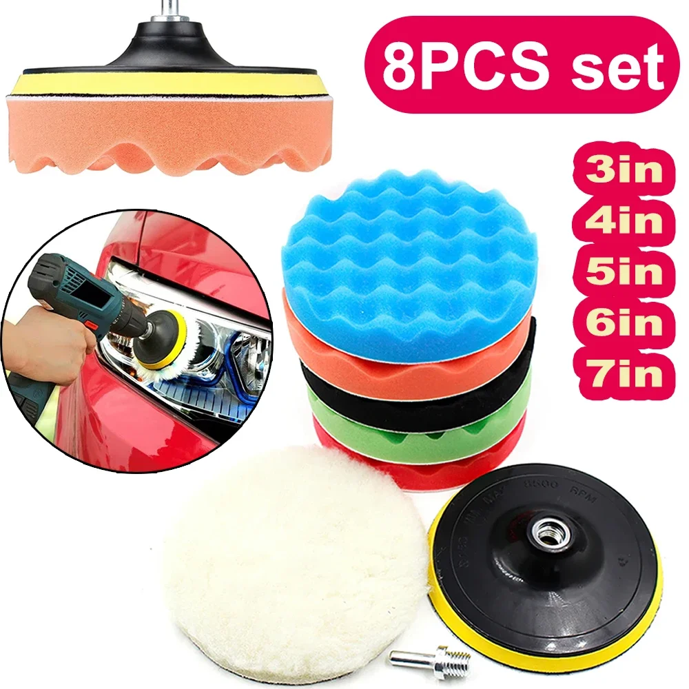 New 8Pcs Car Polishing Pads Ki - Polish Pad Set Buffer ulasan dan harga